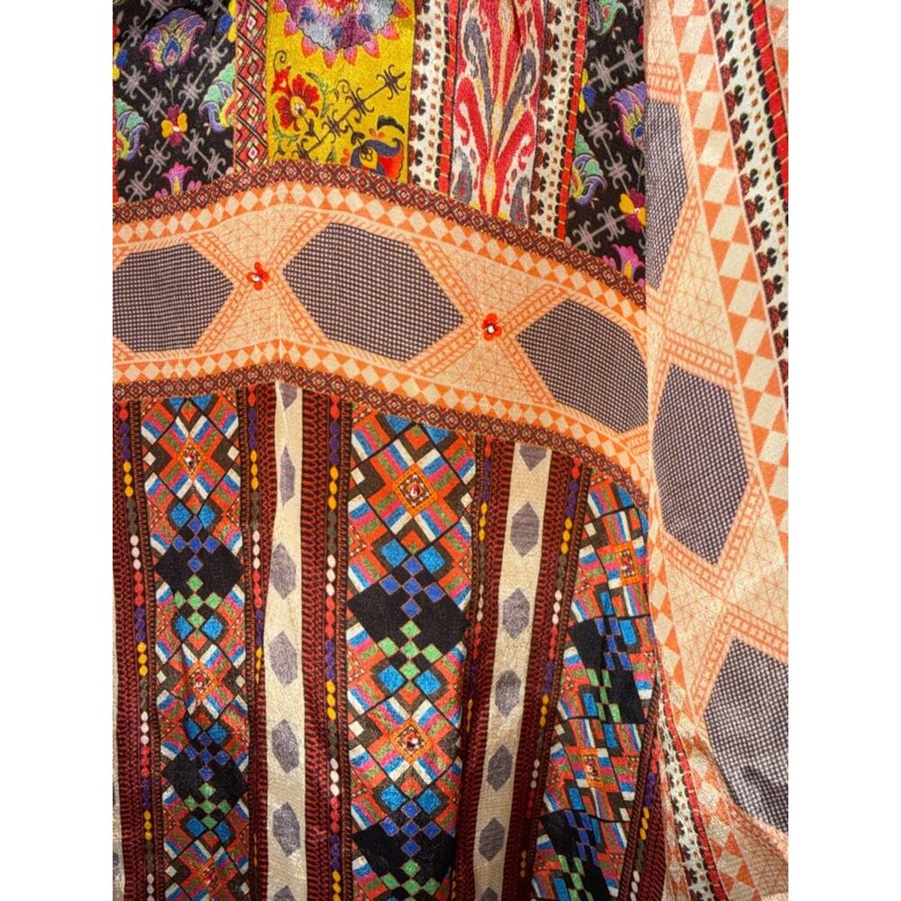 Anthropologie Tanvi Kedia boho long sleeve abstract mixed media tunic dress - Picture 4 of 11